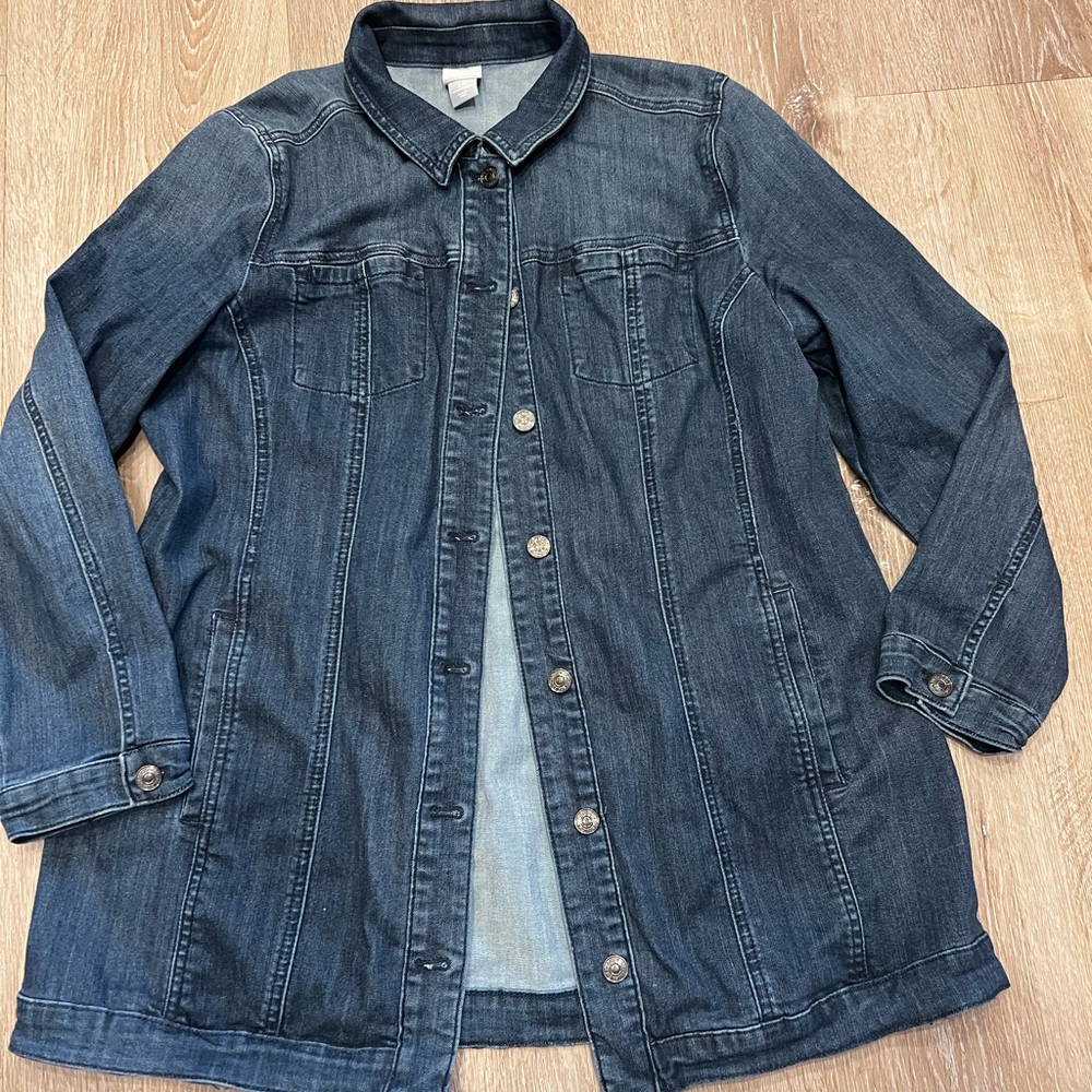 Chico's Dark Blue Jean Jacket